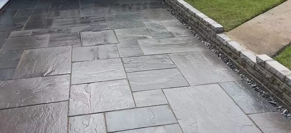 slate patio installation