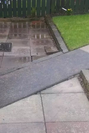 poorly paved patio before new design